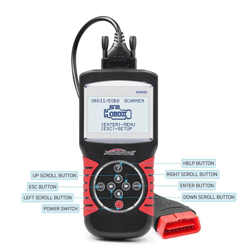 Konnwei Kw820 Automotive Scanner Multi-Languages Obdii Eobd Diagnostic Tool Car Errors Code Reader Diagnostic Scanner