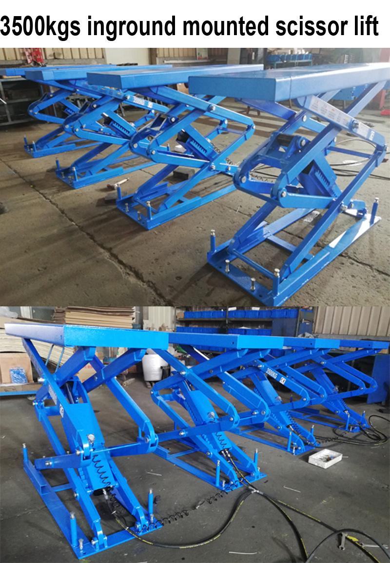 3500kgs Infloor Mounted Full Rise Double Platform Scissor Lift