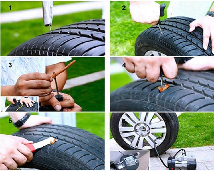 30PCS Motorcycle Tubeless Tyre Repair Seals Rubber Strips