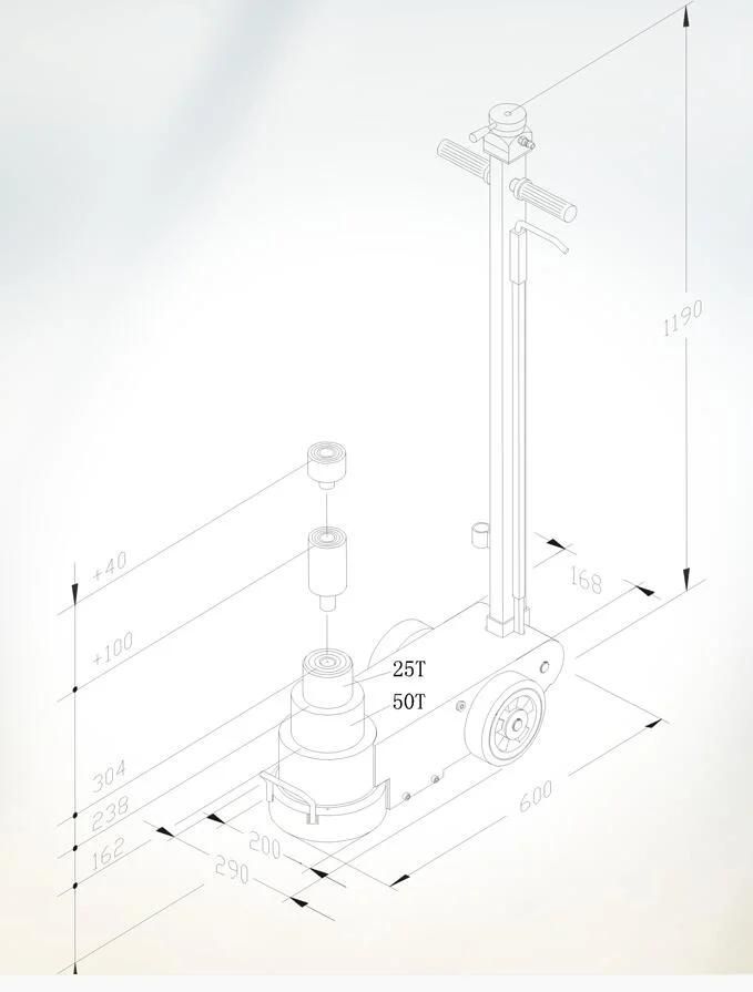 Two Stage Air Hydraulic Floor Jack for Low Clearance Vehicles