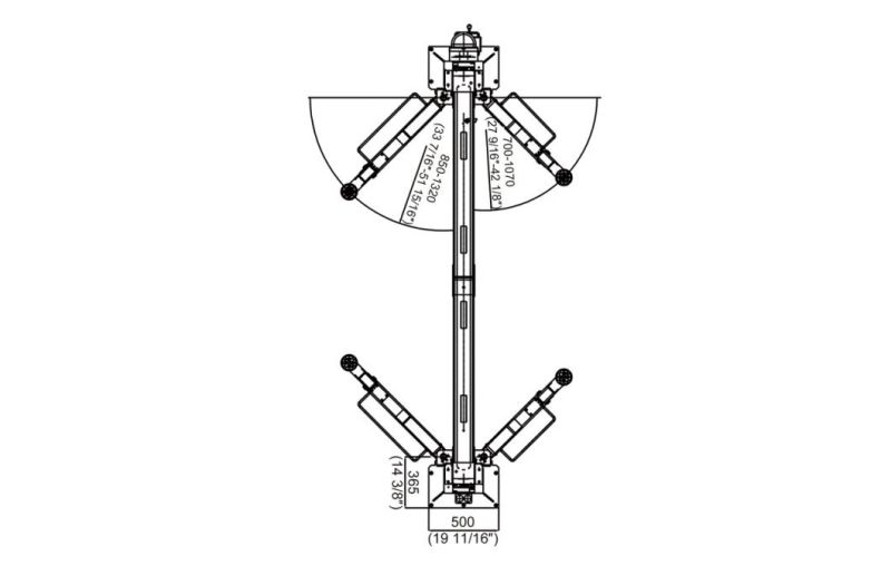 on-7214D/4.5 4.5t Clearfloor 2 Post Lifts-One Side Manual Release and Dual Chain Drive Cylinders.