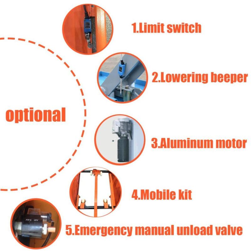 Electric Release Hydraulic MID Rise Scissor Car Lift for Car