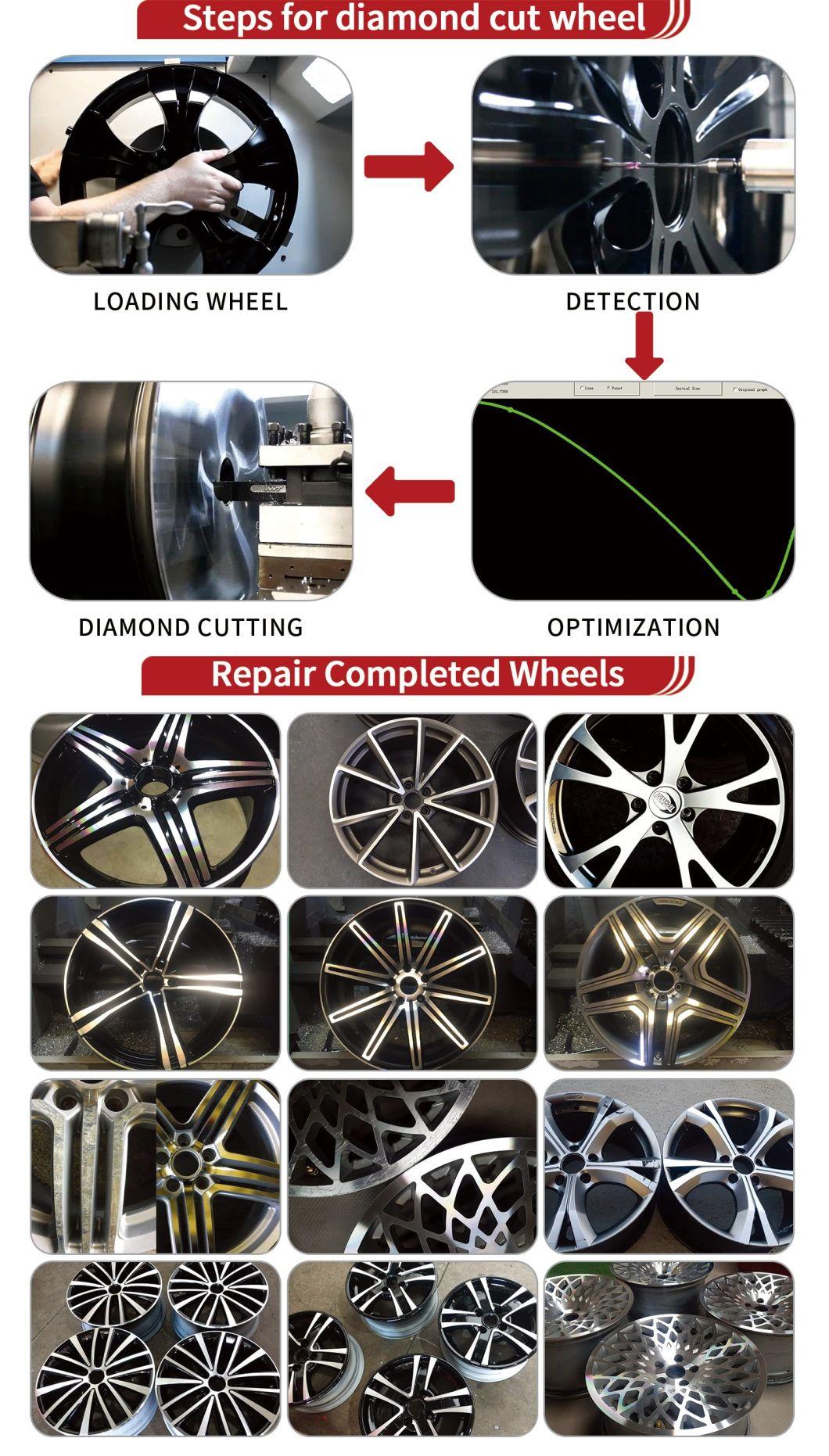 Diamond Cut Alloy Wheel Repair Rim Refurbishment CNC Lathe Machine Awr28h