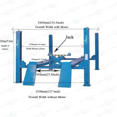 Garage Equipment 4 Post Car Wheel Alignment Lift for Auto Shop