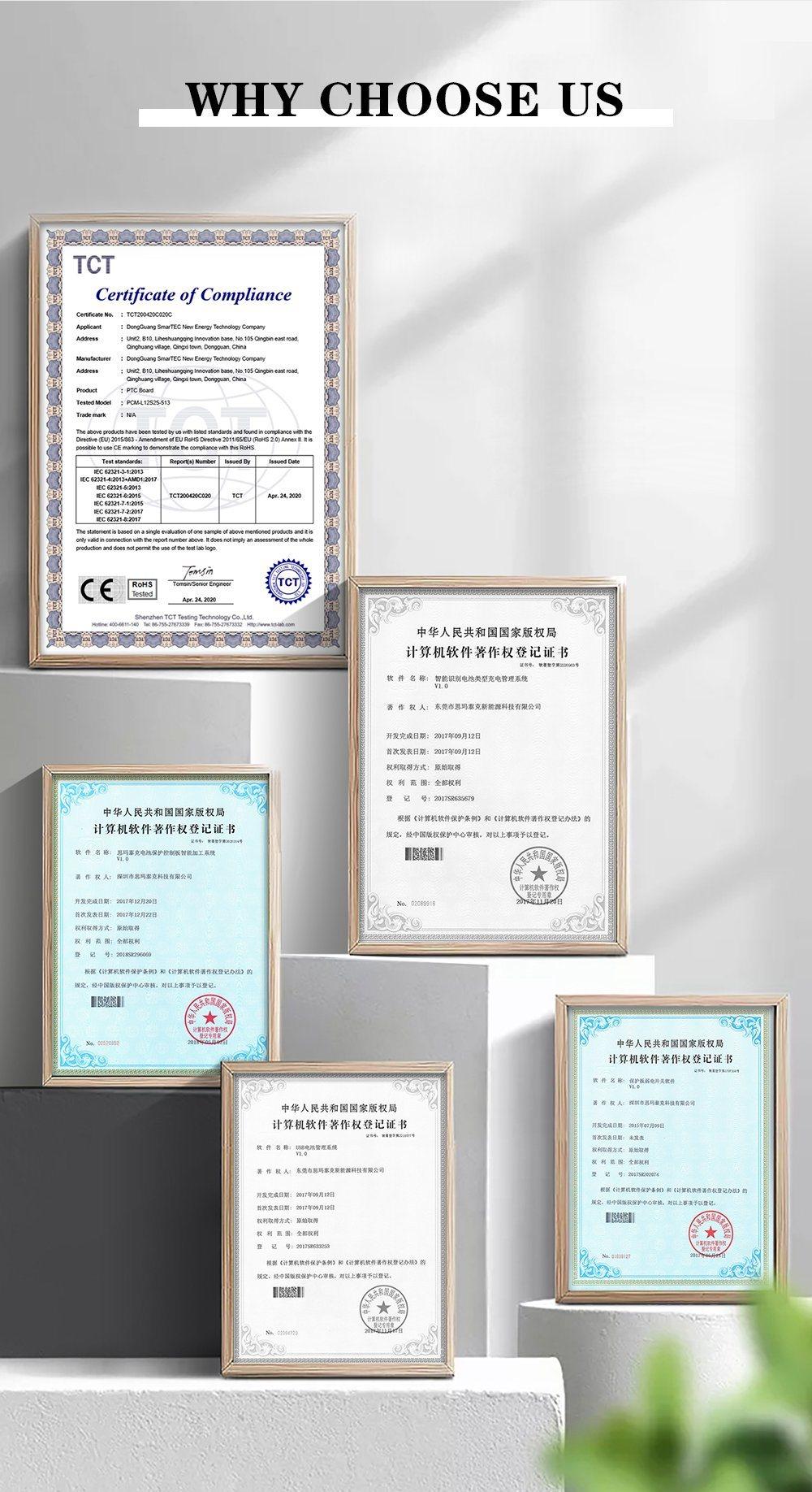 Shenzhen Smartec Customized 16s 100A LiFePO4 PCM/ BMS for 48V LiFePO4 Battery RoHS CE Un38.3 Approved