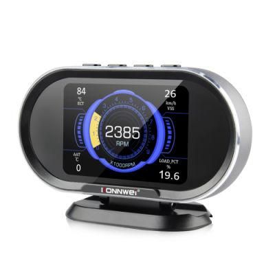 Konnwei Kw206 Car on-Board Computer Car Digital Computer Display OBD2 Scanner Fuel Consumption Water Temperature Gauge Speedometer Hud