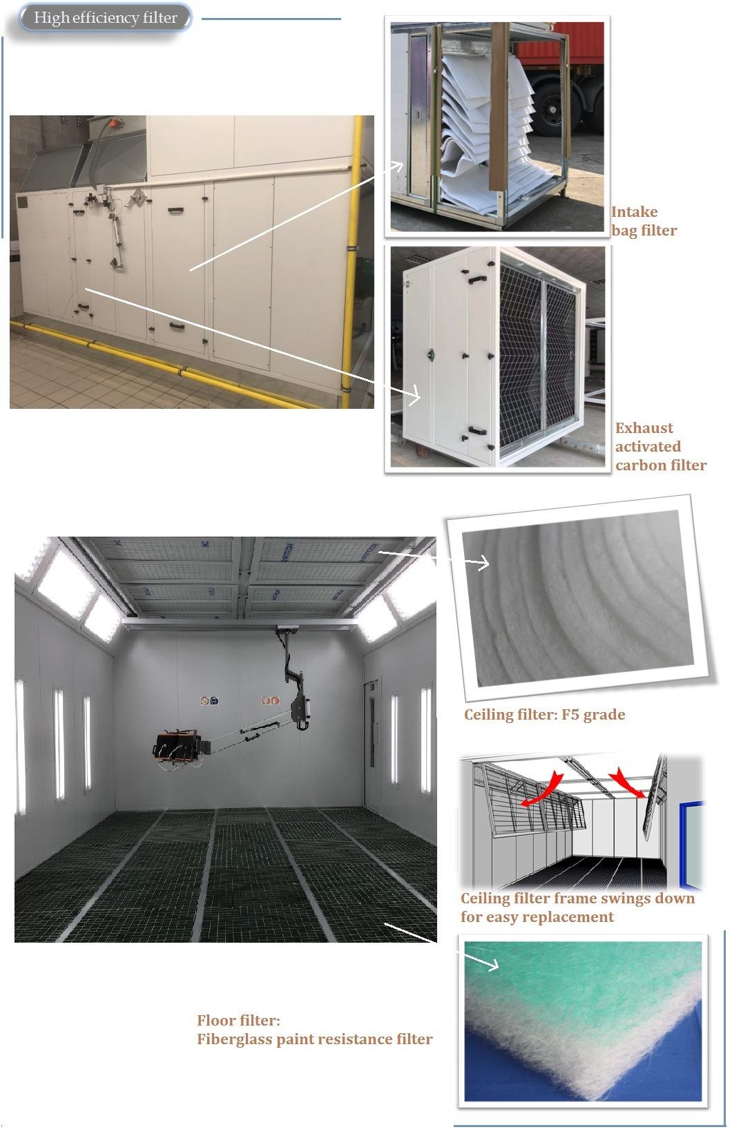 Customized Down Draught Industrial Paint Booth / Paint Baking Booth for Large/Heavy Vehicles