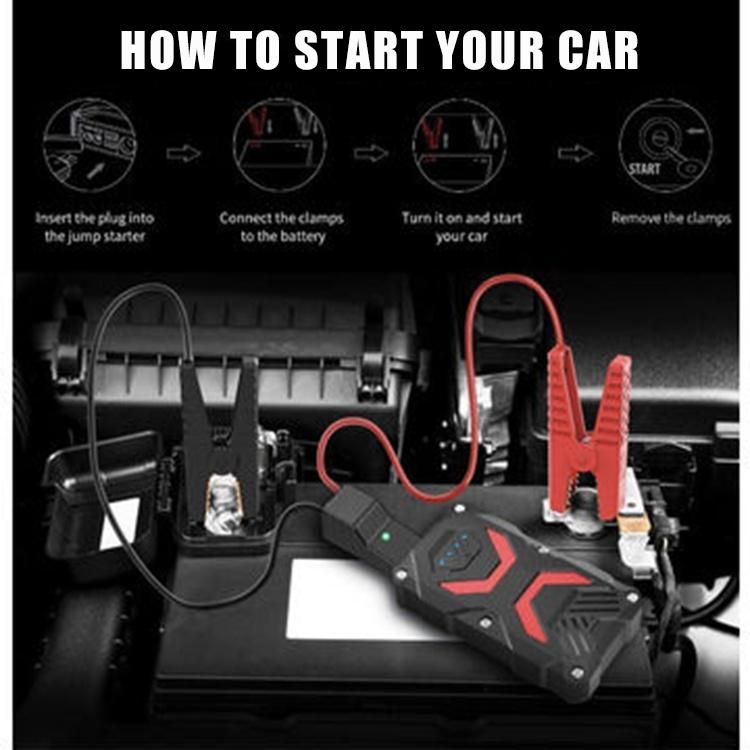 Waterproof Rugged Vehicle Jump Box Smart Cable 800A Peak Portable Car Battery Jump Starter Pack