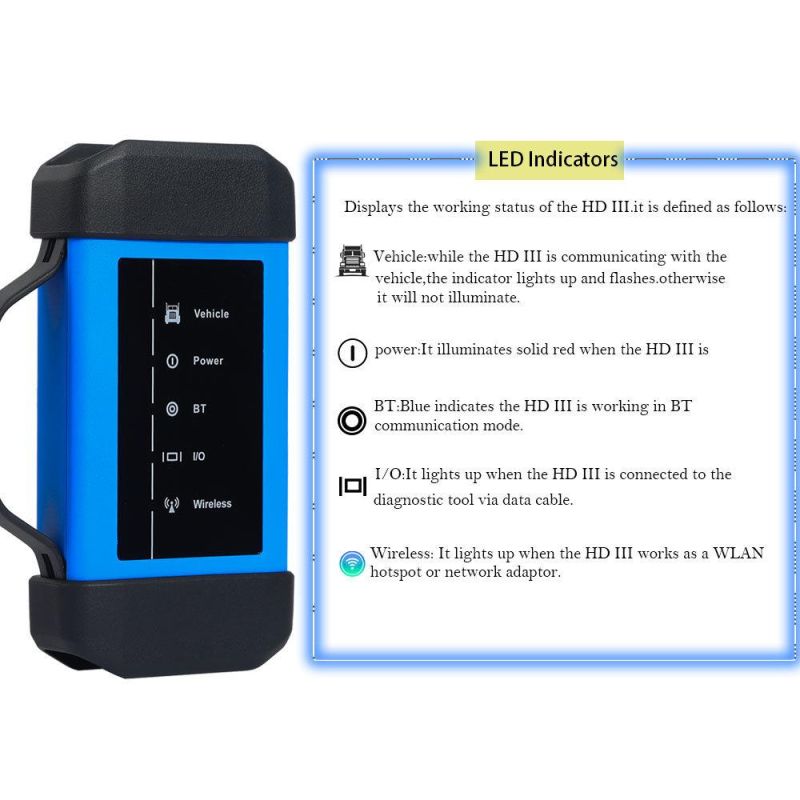 Launch X431 HD3 V+ WiFi/Bluetooth Heavy Duty Truck Diagnostic Tool Free Update Online for 1 Year