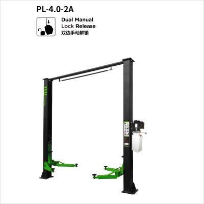 Puli 4t/8840lbs Two Post Car Lift Arch Clear Floor Plate Car Jack Garage Equipment Hydraulic Lift on Sale Pl-4.0-2A