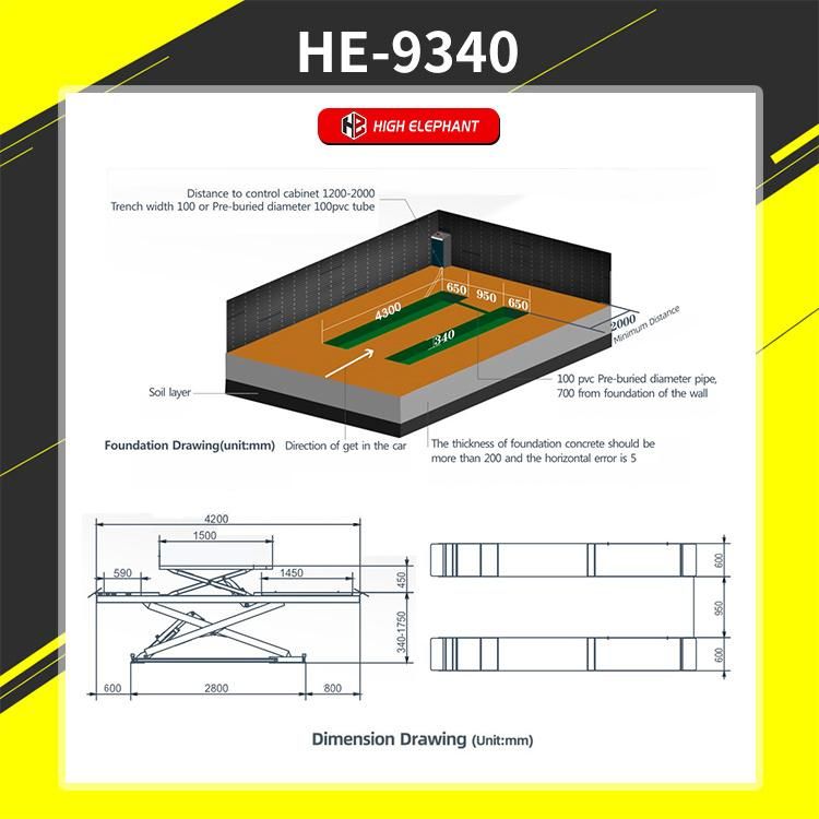 Hoist in Ground Mounted Lifting Equipment Hoist Full Rise Scissor Lift