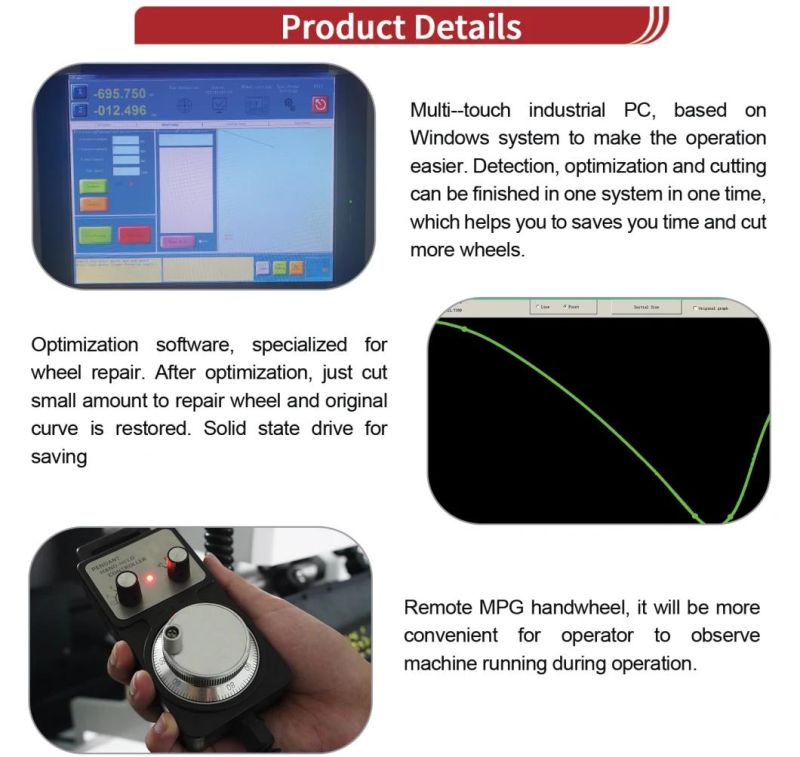 Diamond Cut CNC Rim Repair Lathe with Automatic Wrm28h