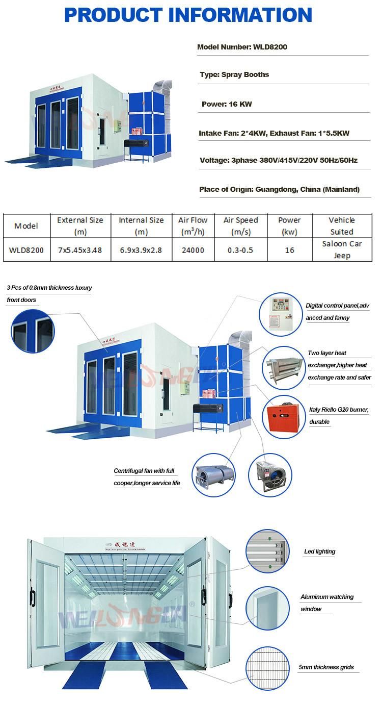 Wld8200 CE Car Painting Booth Oven for Sale