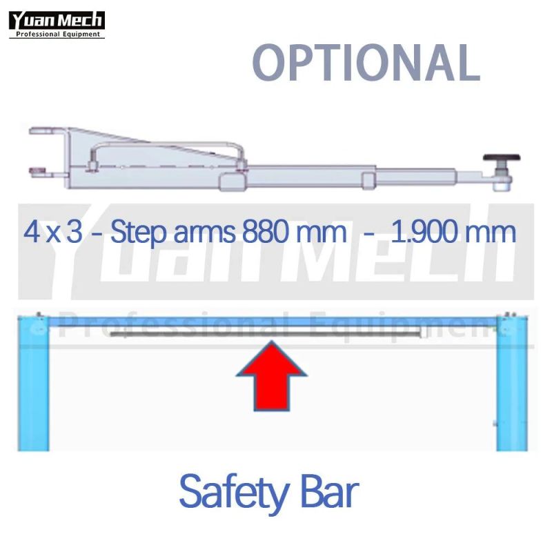 Yuanmech F4022em Two Post Lift Floor Connection with Manual Down Ventil Leverand and Electromagnet Mechanical