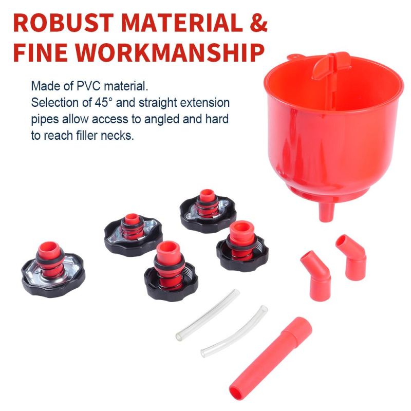 Viktec Coolant Funnel Kit Radiator Spill Free Funnel Auto Coolant Flush Kit No Spill Funnel Radiator Funnel Fill Kit (VT18147)