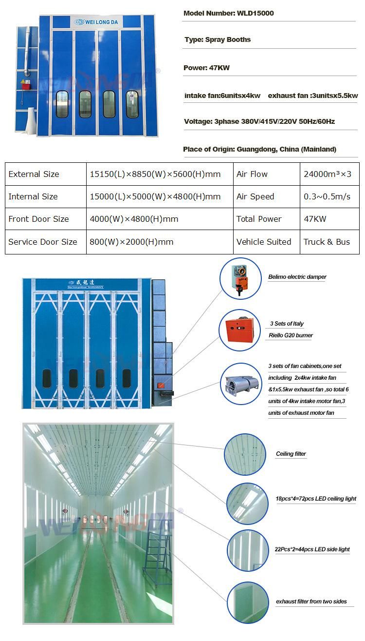 Wld15000 Bus and Truck Painting and Baking Oven Ce Approved