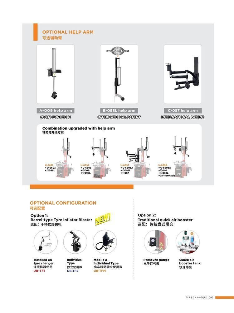 Unite High Quality Tire Changer Tilting Back Tyre Changer Fully Automatic Tire Repair Equipment U-6603