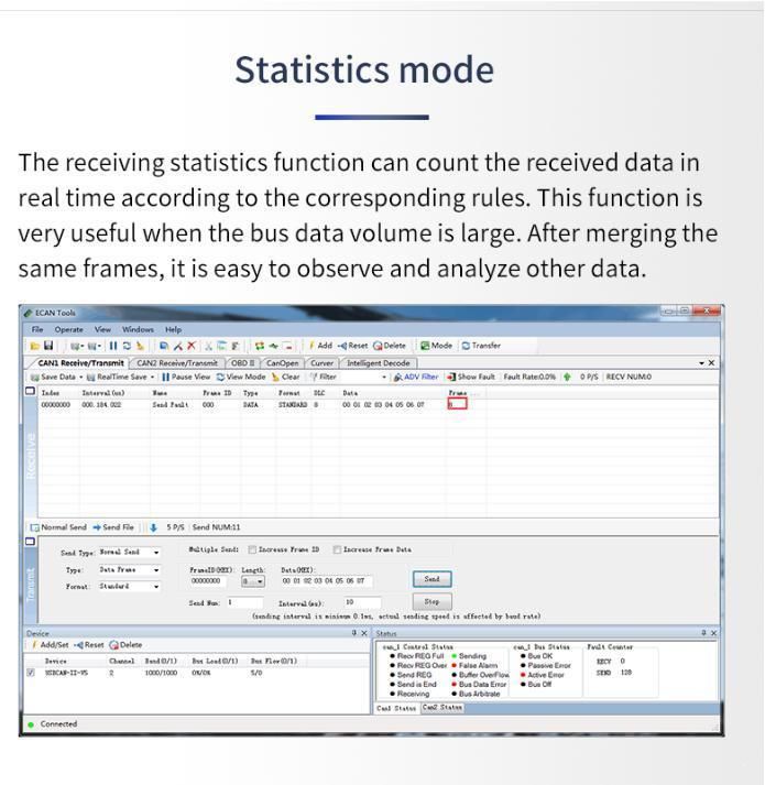 Can-Bus Adapter Engine Analyzer Supports Windows Series and Linux