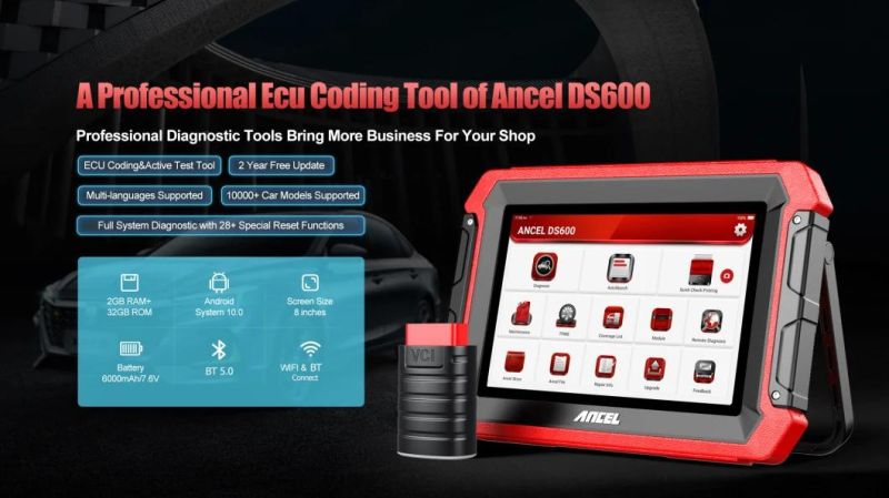 Ancel Ds600 OBD2 Professional Scanner Diagnostic Tools All System ECU Coding Active Test Oil TPMS Epb Reset Automotive Scanner
