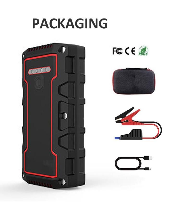 Rugged Car Battery Jump Starter Vehicle Jumper Box Waterproof 1100A Peak Portable Jump Starter