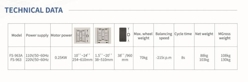 Wheel Balancer Automatic Distance and Input Balancing Machine Alu Data