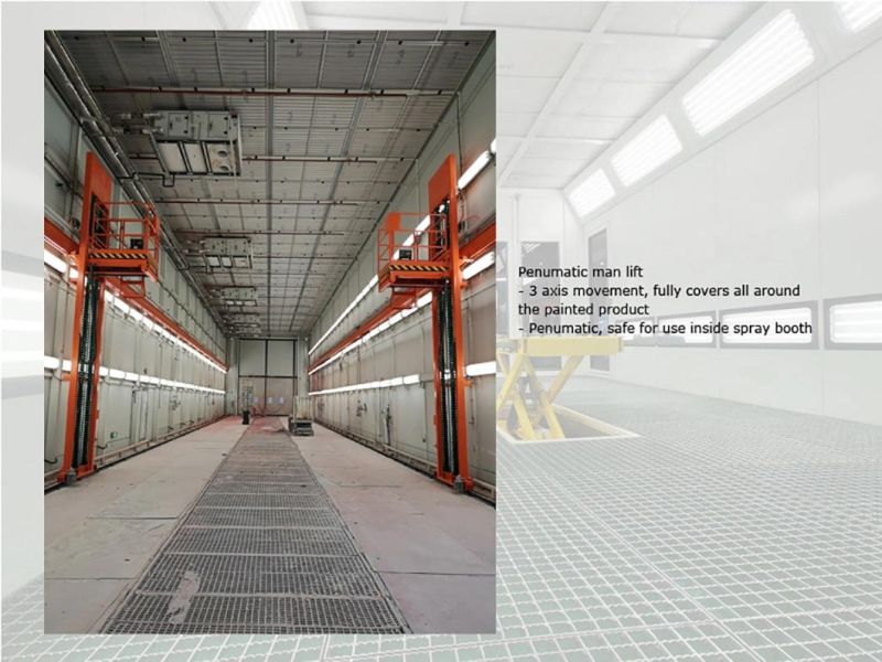 Heavy Machinery Spray Painting Room with Floor Conveyor Chain
