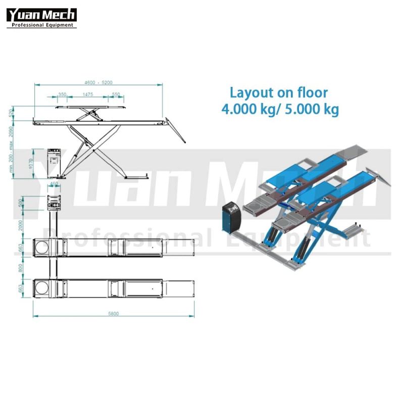 Auto Garage Equipment Scissor Car Lift 3.5t with CE