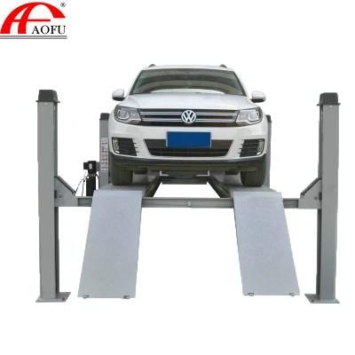 Aofu Best 4 Pole Hoist Garage Hydraulic Lift Four 4 Post Car Lift for Wheel Alignment