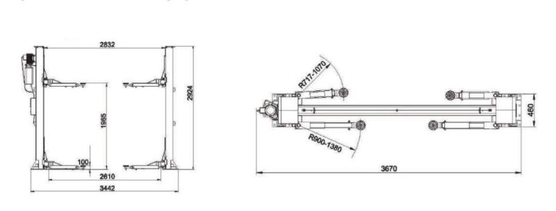 in Stock Fast Delivery Hot Sale Low Ceiling Two Post Hydraulic Car Lift for Sale