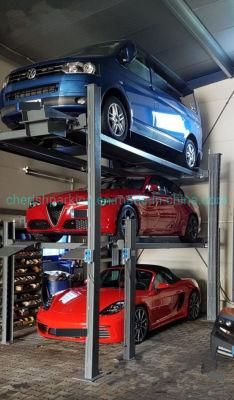 4 Post Hydraulic Car Parking Lift for 3 Cars
