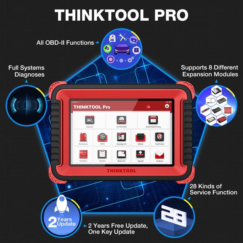 Thinkcar Thinktool PRO Full System Auto Diagnostic Tool ECU Coding Key Fob Program Professional OBD2 Scanner Pk Launch X431 V