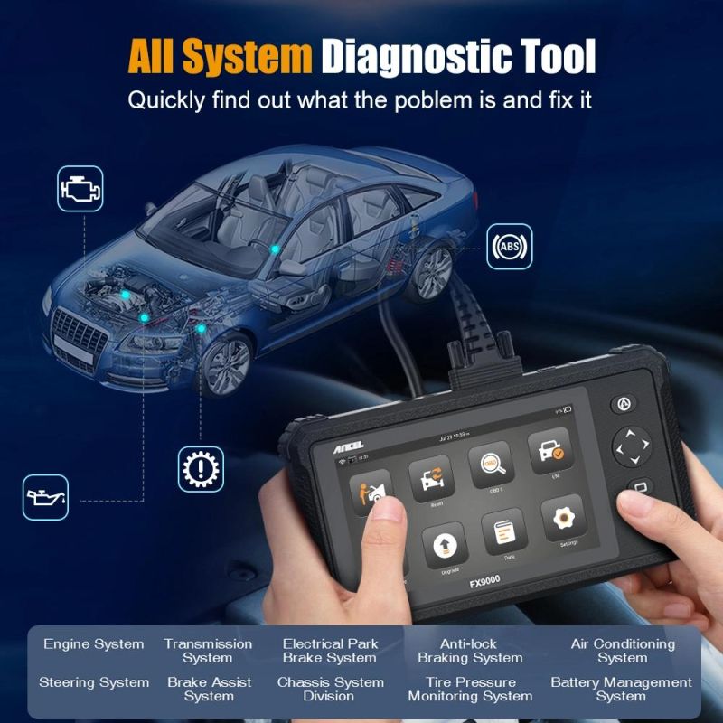 Ancel Fx9000 All System OBD2 Scanner DPF ABS Epb IMMO Oil TPS Diagnostic Tool