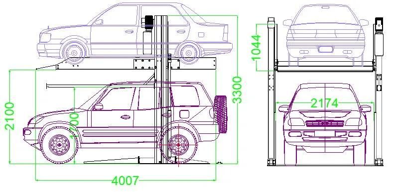 Factory Sale Price 2 Level Two Post Car/Vehicle Parking Lift/Hoist/Elevator