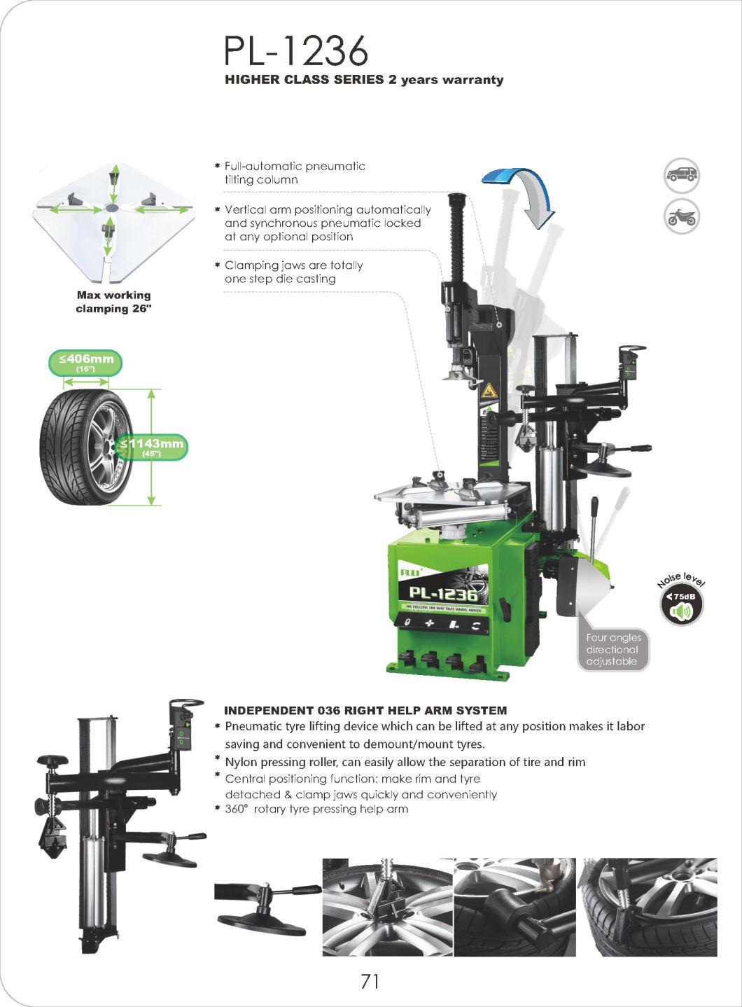 Puli Full Automatic Tilting Tyre Changer CE Price Pl-1236 Auto Maintenance Repair Equipment on Sale