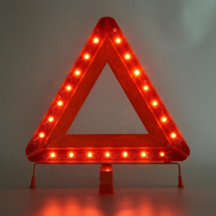 21PCS LED Light Warning Triangle Flashing/Constant Light Accessory Plug/Batteries LED Warning Triangle