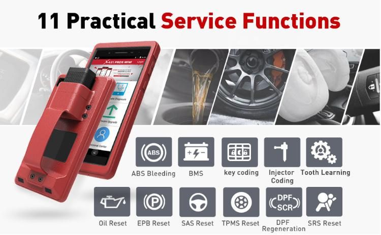 Launch X431 Pros Mini Auto Diagnostic Tool Full System X-431 Auto Scanner ECU Coding Analyzer Professional 2 Years Free Update