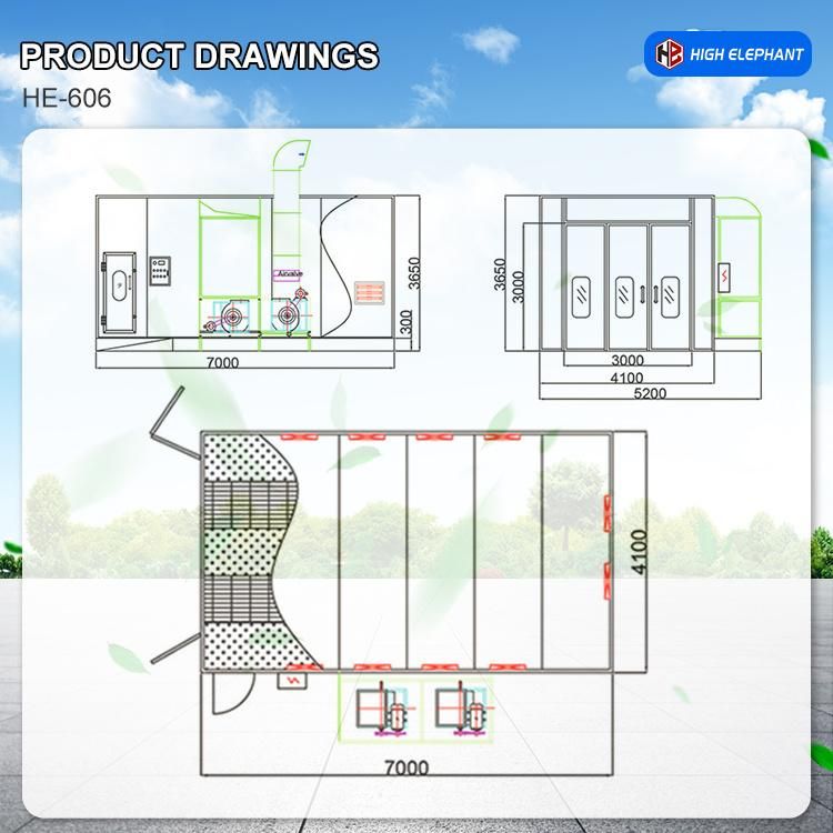 Economy Spray Booth Paint Booth Car Spray Room Auto Baking Booth 606 Original Factory Produce