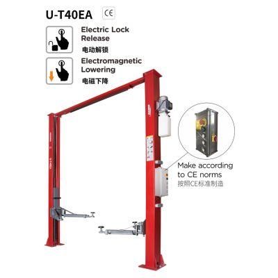 Unite Two Post Lift U-T40ea Arch Type Clear Floor 4t Capacity Two Post Vehicle Lift