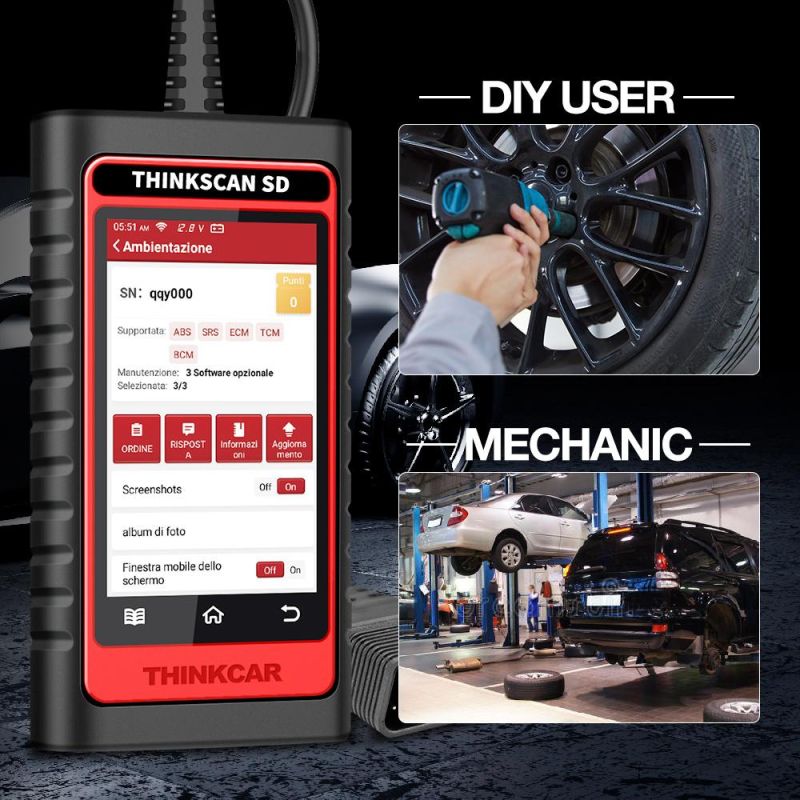Thinkcar Thinkscan SD2 OBD2 Scanner Resets Full System Car Diagnostic Tool Code Reader Professional Scanner Tool