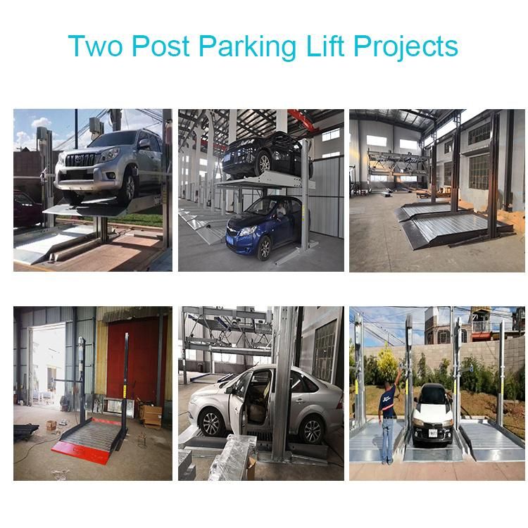 2 Post Sharing Column Double Floor Car Parking Lift