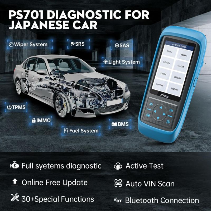 Xtool PS701 PRO Professional Diagnostic Tools for Japanese Car with Active Test for Toyota for KIA/for Isuzu Free Online Update