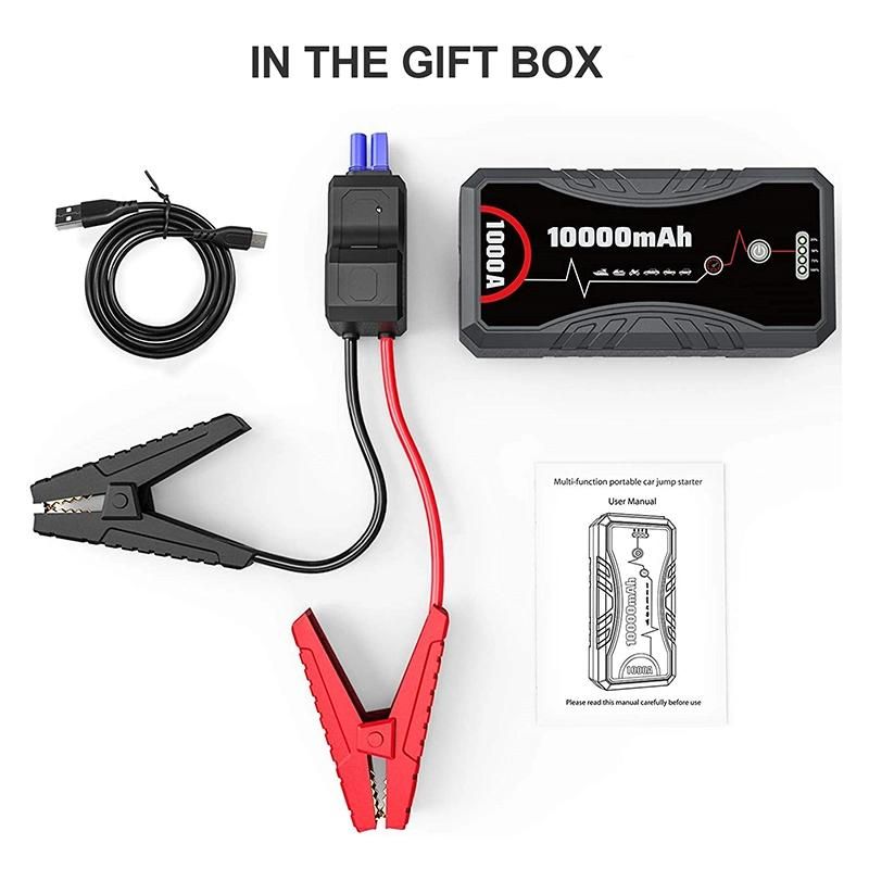 800A Peak Lithium Portable Vehicle Battery Pack Jumper Box Car Jump Starter
