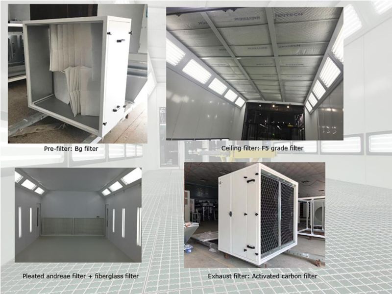 Rear Semi Downdraft High Efficiency Spraying Painting Room for Auto