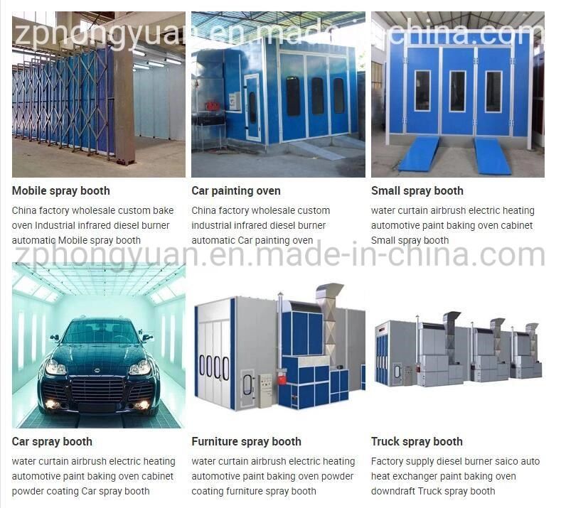 Car Paint Booth Design with Gas Burner for Sale