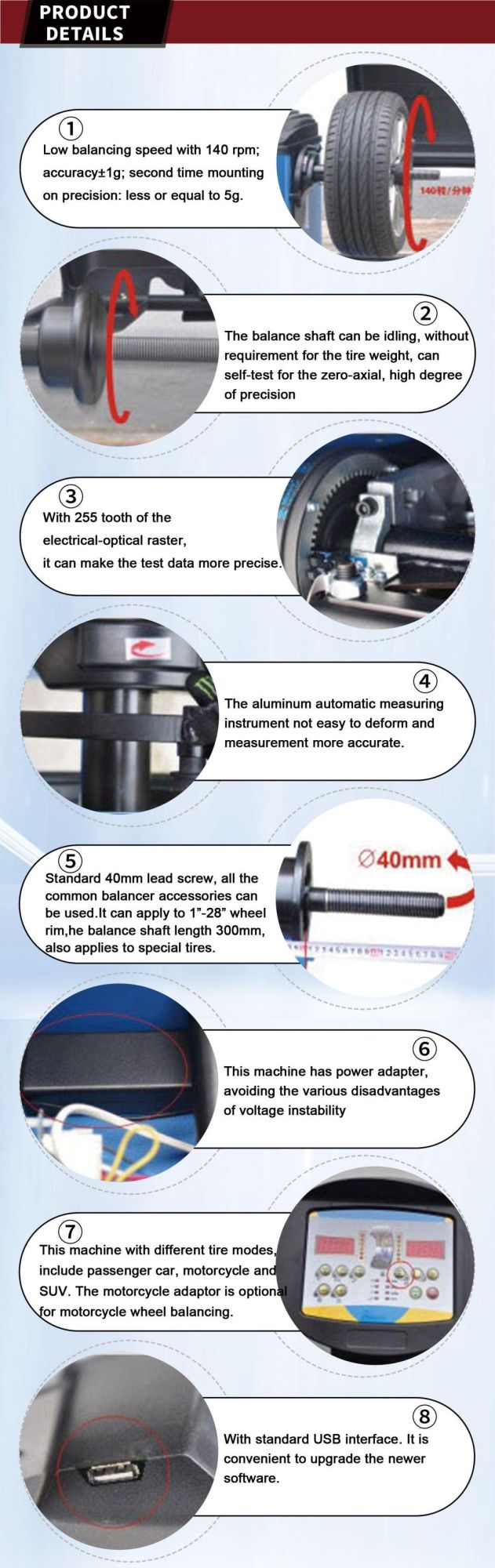 Tcm-710 Most Popular Machine Automatic Used Wheel Balancer, Used Wheel Alignment Machine for Sale Machine for Sale