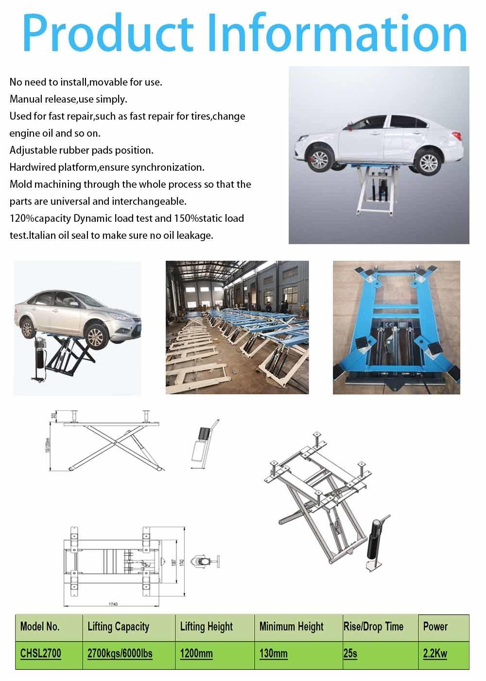 Hydraulic MID- Rise Indoor Scissor Car Lift