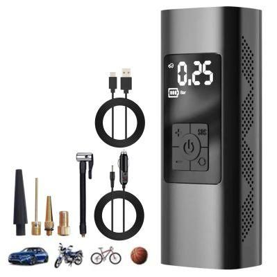 2021 Amazon 6000mAh Portable Electric Digital 150psi Bicycle Tire Inflator Air Car Pump in 12 V for Bikes Bicycle