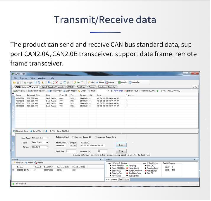 Can-Bus Adapter Engine Analyzer Supports Windows Series and Linux