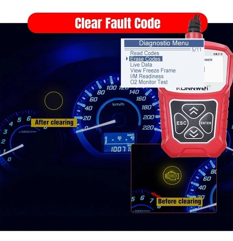 12V Cars Konnwei Cheap Ecomomic Diagnostic Tool BOD2