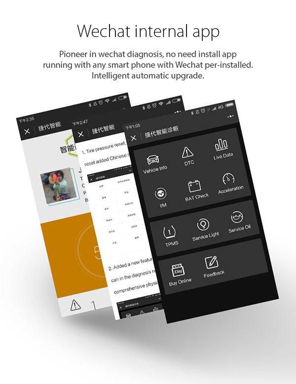 Jdiag Faslink M1 Bluetooth Obdii Diagnostic Scanner Via Wechat on Android/ISO/Windows